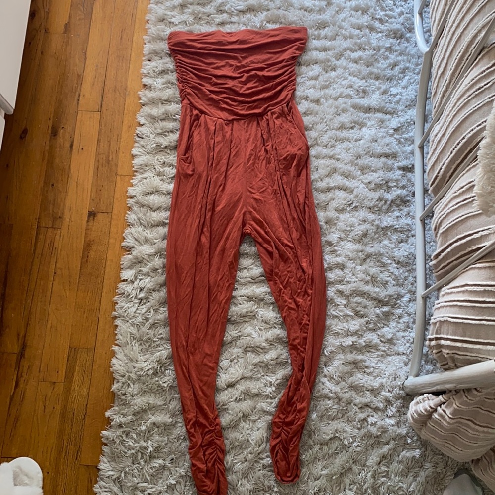 Orange tube top with pockets jumper